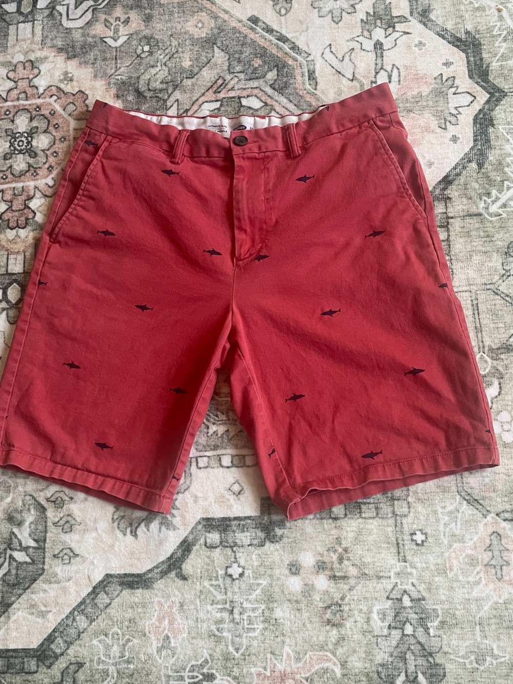 Old Nav Salmon color Embroidered Flat Front Chino Shorts